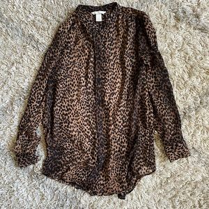 H&M Leopard Print Button Down